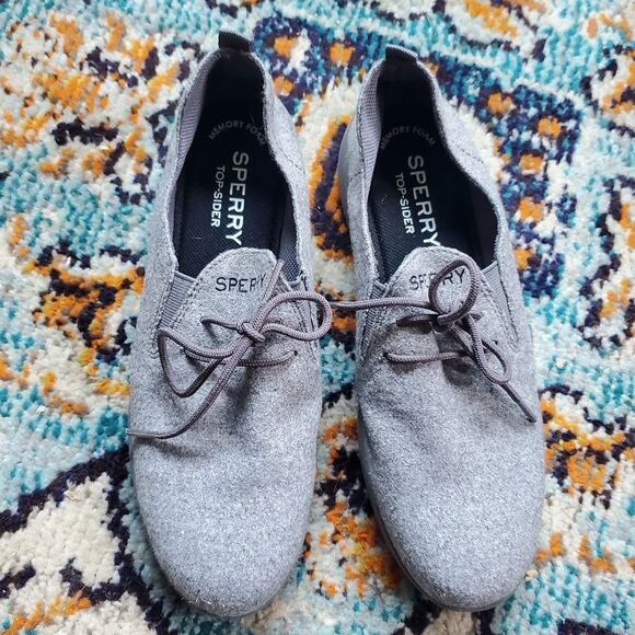 Sperry top-slider gray rio aqua sneakers women's size 8 - Picture 2 of 9